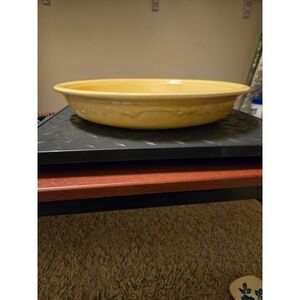 Vintage Homer Laughlin OvenServe Yellow Round Baking Dish Floral Embossed USA